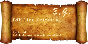 Bálint Grizelda névjegykártya